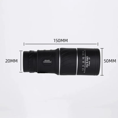 40X60 Monocular Binoculars with Night Vision BAK4 Prism High Power Waterproof
